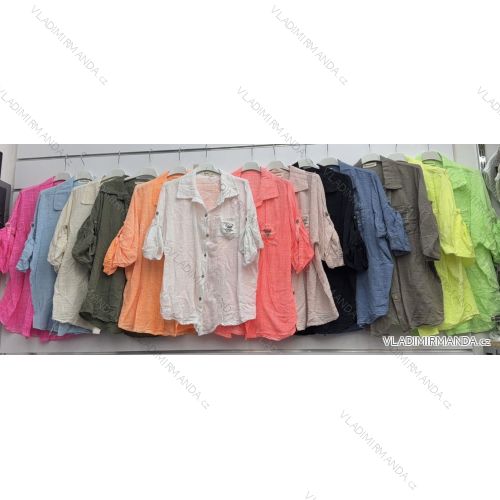 Langarm-Musselin-Hemd für Damen (Einheitsgröße S/M) ITALIAN FASHION IMWGS23248