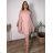 Kurzes elegantes Kurzarmkleid für Damen (S/M/L EINHEITSGRÖSSE) ITALIAN FASHION IMPSH2570006 50/52/54 růžová světlá