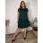 Kurzarmkleid für Damen in Übergröße (L-3XL) POLISH FASHION PMF20013 50 dunkler Smaragd
