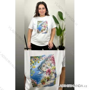 Damen Kurzarm-T-Shirt übergroß (54/56/58 Einheitsgröße) ITALIAN FASHION IMWT251116