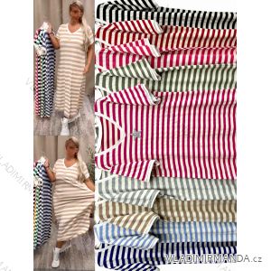 Lässiges Sommerkleid mit Streifen und kurzen Ärmeln für Damen, übergroß (54/56/58 Einheitsgröße) ITALIAN FASHION IMWT251123