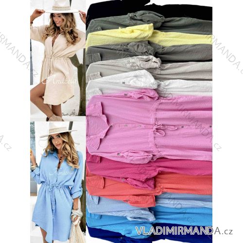 Langarm-Hemdkleid für Damen (S/M EINHEITSGRÖSSE) ITALIAN FASHION IMWD232607