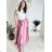 Langer Satinrock für Damen (Einheitsgröße S/M/L) ITALIAN FASHION IM323026
