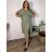Langes Sommerkleid mit kurzen Ärmeln für Damen (S/M/L Einheitsgröße) ITALIAN FASHION IMC25197
