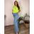 Damen Warmes Langarmkleid (L / XL ONE SIZE) ITALIAN FASHION IM421MIA  hellblau