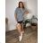 Übergroßer gestrickter Langarmpullover für Damen (S/M EINHEITSGRÖSSE) ITALIAN FASHION IMSN2416125 44/46/48 blau