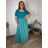 Kurzes Sommerkleid mit langen Ärmeln für Damen, übergroß (54/56/58 Einheitsgröße) ITALIAN FASHION IM425070