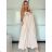 Langes Chiffon-Kurzarmkleid für Damen (S/M ONE SIZE) ITALIAN FASHION IMWGS231048 -   beige -   S / M