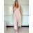 Langes Chiffon-Kurzarmkleid für Damen (S/M ONE SIZE) ITALIAN FASHION IMWGS231048 -   beige -   S / M
