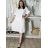 Elegante Hose mit Gürtel für Damen (S/M/L ONE SIZE) ITALIAN FASHION IM425057 50/52/54 weiß