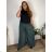 Lange Damen-Sommerhose, übergroß (42/44/46 Einheitsgröße) ITALIAN FASHION IM425258 46/48/50 dunkles Petroleum