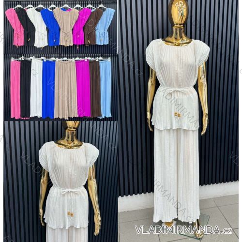 Langes Chiffon-Kurzarmkleid für Damen (S/M ONE SIZE) ITALIAN FASHION IMWGS231048