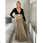 Elegante Hose mit Gürtel für Damen (S/M/L ONE SIZE) ITALIAN FASHION IM425057 S / M / L braun