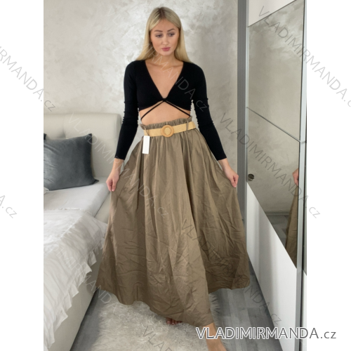 Elegante Hose mit Gürtel für Damen (S/M/L ONE SIZE) ITALIAN FASHION IM425057 S / M / L braun