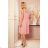 Chiffonkleid mit Bindebändern für Damen NMC-350-2/DR -   růžová světlá -   XL