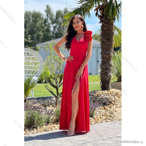 Trägerloses Partykleid aus Tüll für Damen (S/M/L ONE SIZE) ITALIAN FASHION IM923001 -   rot -   40