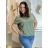 Tunika mit Anhänger Kurzarm Damen Übergröße (3XL/4XL ONE SIZE) ITALIAN FASHION IMC23020 schwarz 