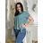 Damen Tunika mit verlängertem Kurzarm (UNI S-M) SWEETISIMA ITALIAN FASHION IMD20069 weiß