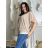 Tunika-Bluse, kurzärmelig, für Damen, Übergröße (XL/2XL/3XL, Einheitsgröße), ITALIAN FASHION IM424128