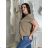 Tunika-Bluse, kurzärmelig, für Damen, Übergröße (XL/2XL/3XL, Einheitsgröße), ITALIAN FASHION IM424128