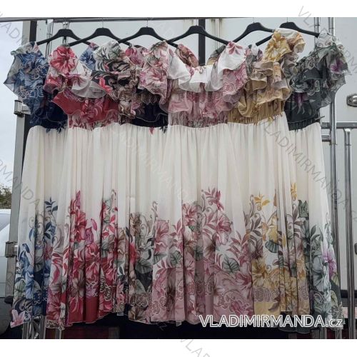 Kurzärmliges Sommer-Freizeitkleid für Damen (S/M/L EINHEITSGRÖSSE) ITALIAN FASHION IMWGB25022