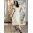 Kurzärmliges Sommer-Freizeitkleid für Damen (S/M/L EINHEITSGRÖSSE) ITALIAN FASHION IMWGB25022 S / M / L beige