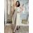 Kurzärmliges Sommer-Freizeitkleid für Damen (S/M/L EINHEITSGRÖSSE) ITALIAN FASHION IMWGB25022 S / M / L beige