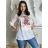 Übergroßer gestrickter Langarmpullover für Damen (S/M EINHEITSGRÖSSE) ITALIAN FASHION IMSN2416125  weiß