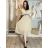 Kurzärmliges Sommer-Freizeitkleid für Damen (S/M/L EINHEITSGRÖSSE) ITALIAN FASHION IMWGB25022 S / M / L beige