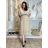 Kurzärmliges Sommer-Freizeitkleid für Damen (S/M/L EINHEITSGRÖSSE) ITALIAN FASHION IMWGB25022 S / M / L beige