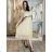 Kurzärmliges Sommer-Freizeitkleid für Damen (S/M/L EINHEITSGRÖSSE) ITALIAN FASHION IMWGB25022 S / M / L beige
