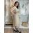 Kurzärmliges Sommer-Freizeitkleid für Damen (S/M/L EINHEITSGRÖSSE) ITALIAN FASHION IMWGB25022 S / M / L beige