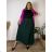 Damen Warmes Langarmkleid (L / XL ONE SIZE) ITALIAN FASHION IM421MIA zelená smaragdová 56/58