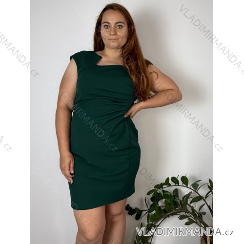 Kleid kurz für Frauen Kleiderbügel (uni s / m) ITALIENISCHER MODUS IM922LUCA Smaragd 2XL