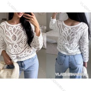 Langärmliger Pelzpullover für Damen (S/M/L ONE SIZE) ITALIAN FASHION IMWCH25116
