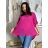 Übergroßer gestrickter Langarmpullover für Damen (S/M EINHEITSGRÖSSE) ITALIAN FASHION IMSN2416125 44/46/48 dunkelrosa