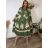 Damen-Oversize-Langarm-Hemd mit verlängerten Ärmeln (S/M ONE SIZE) ITALIAN FASHION IMPLI2234690 50/52/54 grünes Khaki