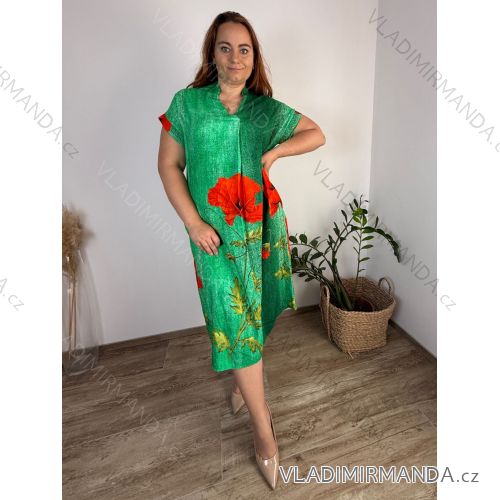 Leicht gestrickter Langapullover für Damen (L/XL EINHEITSGRÖSSE) ITALIAN FASHION IM723GALA 44/46/48 grün