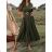 Langes Chiffon-Kurzarmkleid für Damen (S/M ONE SIZE) ITALIAN FASHION IMWGS231048