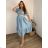Elegante Hose mit Gürtel für Damen (S/M/L ONE SIZE) ITALIAN FASHION IM425057  hellblau