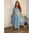 Elegante Hose mit Gürtel für Damen (S/M/L ONE SIZE) ITALIAN FASHION IM425057  hellblau