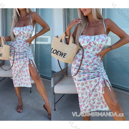 Kurzärmliges Sommer-Freizeitkleid für Damen (S/M/L EINHEITSGRÖSSE) ITALIAN FASHION IMWGB25022