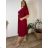 Langes warmes Langarmkleid für Damen in Übergröße (50/52/54 Einheitsgröße) ITALIAN FASHION IM424636 46/48/50 Wein