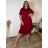 Langes warmes Langarmkleid für Damen in Übergröße (50/52/54 Einheitsgröße) ITALIAN FASHION IM424636 46/48/50 Wein