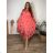 Langes Sommerkleid 3/4 Langarm Damen übergroß (48/50/52 Einheitsgröße) ITALIAN FASHION IM425172  hellblau