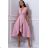 Damen Plus Size (42-46) langes elegantes ärmelloses Partykleid POLISH FASHION PMLBC23265-10 50 Rose alte Rose