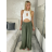 Kurzärmliges Sommer-Freizeitkleid für Damen (S/M/L EINHEITSGRÖSSE) ITALIAN FASHION IMWGB25022 grünes Khaki S / M / L