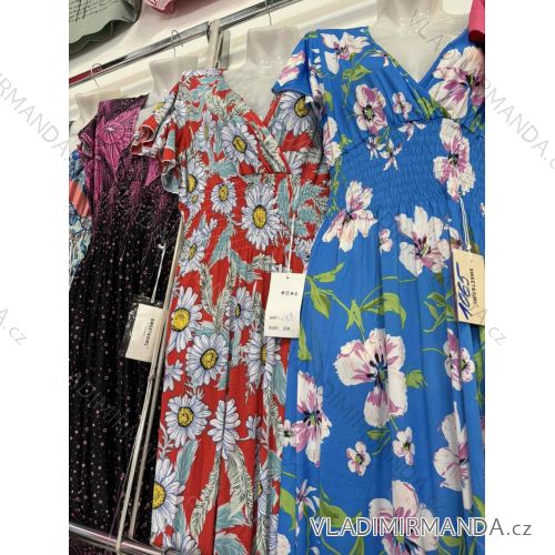 Damen Icecool Sommer ärmelloses langes Kleid (S/ML/XL) ITALIAN FASHION TRA24KATALOG
