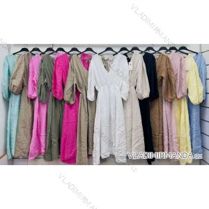 Langes spanisches Sommerkleid, Langarm, Damen, Übergröße (42/44/46 Einheitsgröße) ITALIENISCHE MODE IMWCP25166