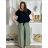 Tunika mit Anhänger Kurzarm Damen Übergröße (3XL/4XL ONE SIZE) ITALIAN FASHION IMC23020 -   grünes Khaki -